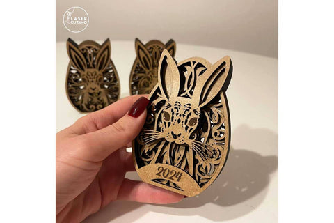 Easter Decorative Eggs Bundle, Multilayer Home Decor, Laser Cut Files SVG LaserCutano 