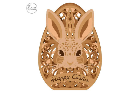 Easter Decorative Eggs Bundle, Multilayer Home Decor, Laser Cut Files SVG LaserCutano 