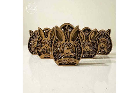 Easter Decorative Eggs Bundle, Multilayer Home Decor, Laser Cut Files SVG LaserCutano 