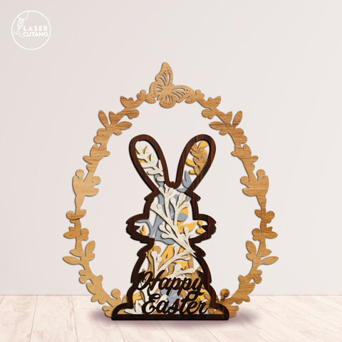 Easter Decorative Rabbit Template, Laser Cut File SVG LaserCutano 