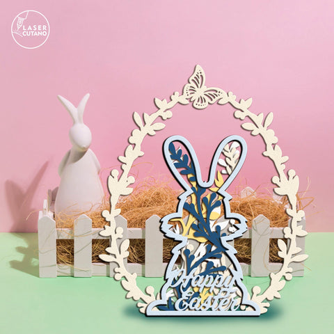 Easter Decorative Rabbit Template, Laser Cut File SVG LaserCutano 