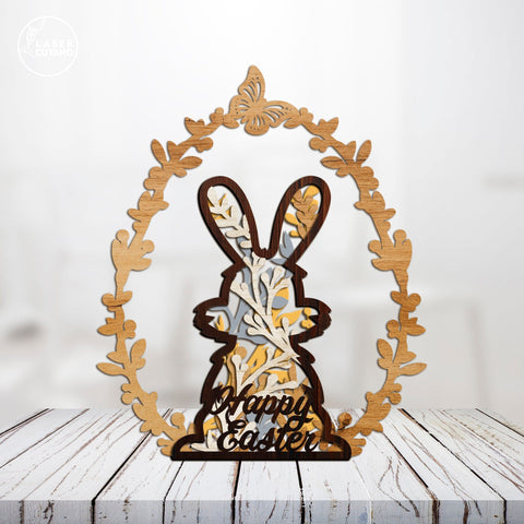 Easter Decorative Rabbit Template, Laser Cut File SVG LaserCutano 