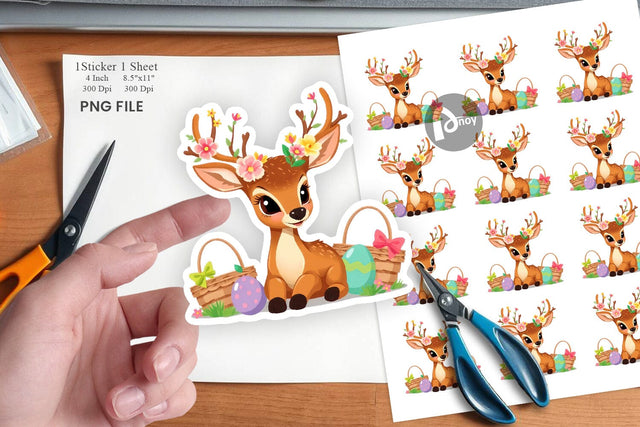 Easter Deer Sticker Sublimation artnoy 
