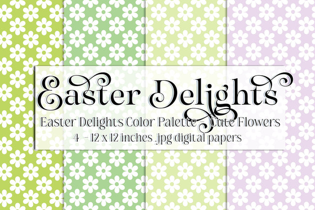 Easter Delights, Easter Floral Paper, Spring Paper, Seamless Pattern, Digital Paper, Spring Colors s1 Digital Pattern Designing with Marlo 