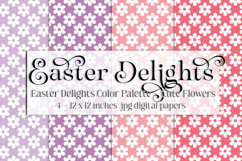 Easter Delights, Easter Floral Paper, Spring Paper, Seamless Pattern, Digital Paper, Spring Colors s2 Digital Pattern Designing with Marlo 