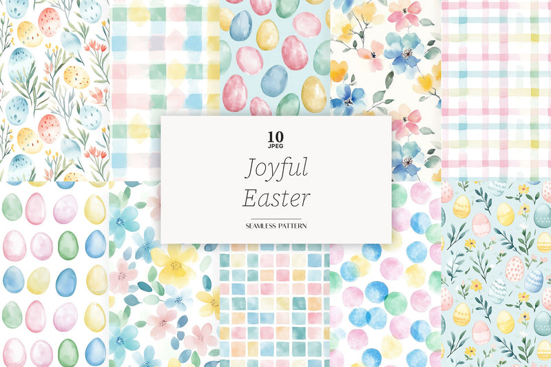 Easter Digital Paper | Pastel Easter Egg Seamless Patterns Digital Pattern GlamArtZhanna 