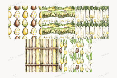 Easter Digital Paper | Pastel Easter Egg Seamless Patterns Digital Pattern GlamArtZhanna 