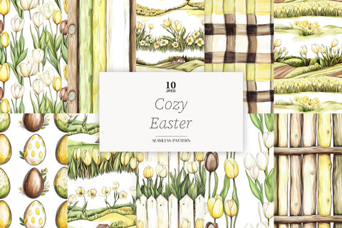 Easter Digital Paper | Pastel Easter Egg Seamless Patterns Digital Pattern GlamArtZhanna 