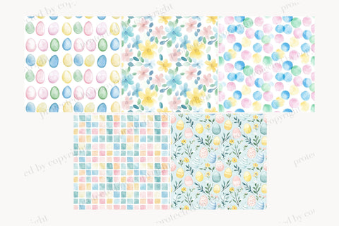 Easter Digital Paper | Pastel Easter Egg Seamless Patterns Digital Pattern GlamArtZhanna 