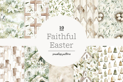 Easter Digital Paper | Religious Cross Seamless Patterns Digital Pattern GlamArtZhanna 