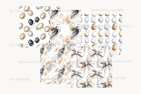 Easter Digital Papers | Spring Seamless Pattern Set Digital Pattern GlamArtZhanna 