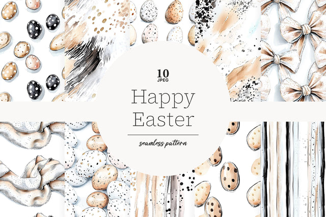 Easter Digital Papers | Spring Seamless Pattern Set Digital Pattern GlamArtZhanna 