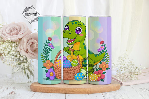 Easter Dinosaur Basket 20oz Tumbler Wrap Sublimation sassyprint 