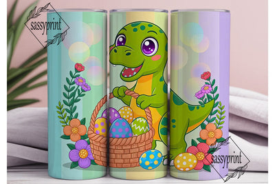Easter Dinosaur Basket 20oz Tumbler Wrap Sublimation sassyprint 