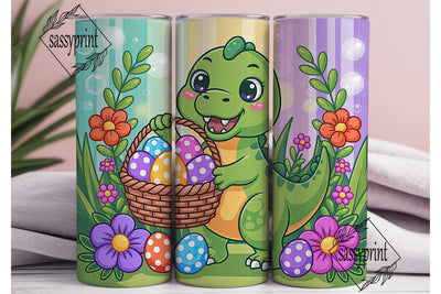 Easter Dinosaur Basket 20oz Tumbler Wrap Sublimation sassyprint 