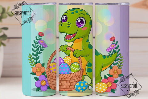 Easter Dinosaur Basket 20oz Tumbler Wrap Sublimation sassyprint 