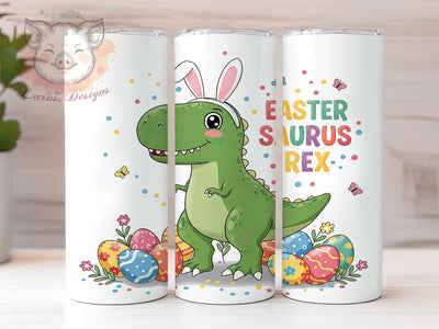 Easter Dinosaur T-Rex Egg Hunt Tumbler Wrap, T-Rex Easter Wrap, Dino Egg Hunt Cup, Funny Easter T-Rex, Pastel Dinosaur Sublimation, Cute Dino Easter Gift, Kids Easter Tumbler Sublimation Lara' s Designs 
