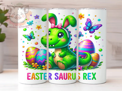 Easter Dinosaur T-Rex Egg Hunt Tumbler Wrap, T-Rex Easter Wrap, Dino Egg Hunt Cup, Funny Easter T-Rex, Pastel Dinosaur Sublimation, Cute Dino Easter Gift, Kids Easter Tumbler Sublimation Lara' s Designs 