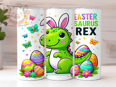 Easter Dinosaur T-Rex Egg Hunt Tumbler Wrap, T-Rex Easter Wrap, Dino Egg Hunt Cup, Funny Easter T-Rex, Pastel Dinosaur Sublimation, Cute Dino Easter Gift, Kids Easter Tumbler Sublimation Lara' s Designs 