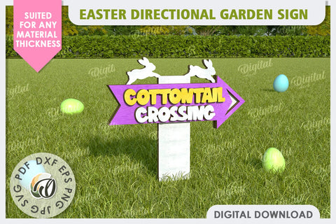 Easter Directional Garden Sign Laser Cut SVG Evgenyia Guschina 