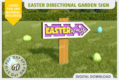 Easter Directional Garden Sign Laser Cut SVG Evgenyia Guschina 