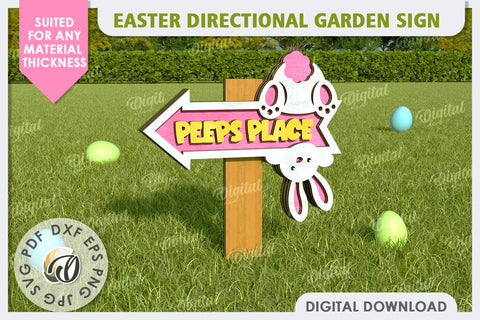 Easter Directional Garden Sign Laser Cut SVG Evgenyia Guschina 