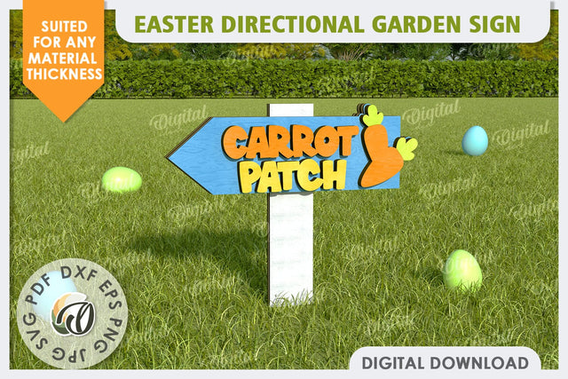 Easter Directional Garden Sign Laser Cut SVG Evgenyia Guschina 