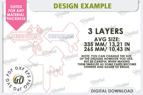 Easter Directional Garden Sign Laser Cut SVG Evgenyia Guschina 