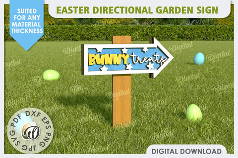Easter Directional Garden Sign Laser Cut SVG Evgenyia Guschina 