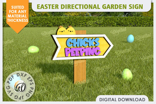 Easter Directional Garden Sign Laser Cut SVG Evgenyia Guschina 