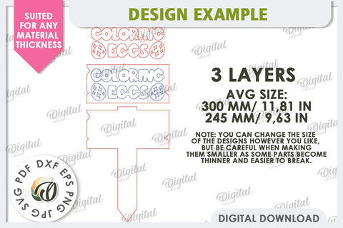 Easter Directional Garden Sign Laser Cut SVG Evgenyia Guschina 