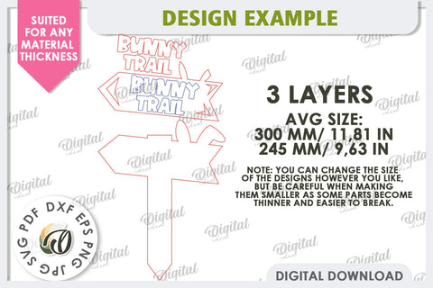 Easter Directional Garden Sign Laser Cut SVG Evgenyia Guschina 