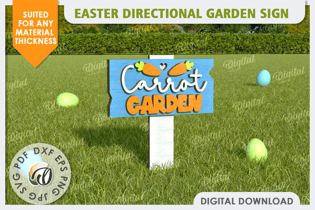 Easter Directional Garden Sign Laser Cut SVG Evgenyia Guschina 