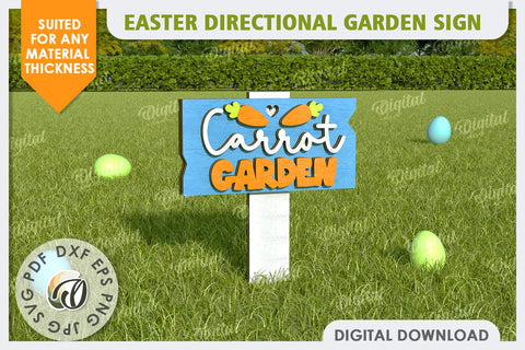 Easter Directional Garden Sign Laser Cut SVG Evgenyia Guschina 