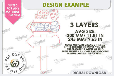 Easter Directional Garden Sign Laser Cut SVG Evgenyia Guschina 