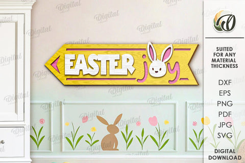 Easter Directional Sign Laser Cut. Easter Decor SVG SVG Evgenyia Guschina 