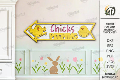 Easter Directional Sign Laser Cut. Easter Decor SVG SVG Evgenyia Guschina 