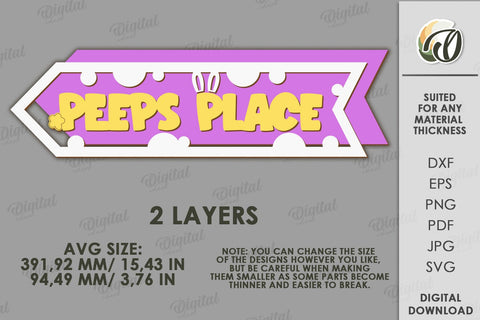 Easter Directional Sign Laser Cut. Easter Decor SVG SVG Evgenyia Guschina 