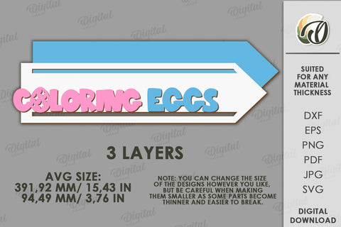 Easter Directional Sign Laser Cut. Easter Decor SVG SVG Evgenyia Guschina 