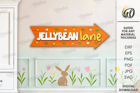 Easter Directional Sign Laser Cut. Easter Decor SVG SVG Evgenyia Guschina 