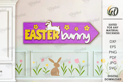 Easter Directional Sign Laser Cut. Easter Decor SVG SVG Evgenyia Guschina 