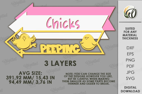 Easter Directional Sign Laser Cut. Easter Decor SVG SVG Evgenyia Guschina 