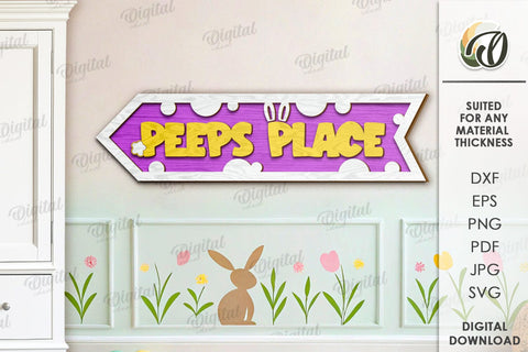 Easter Directional Signs Laser Cut Bundle. Easter Decor SVG SVG Evgenyia Guschina 