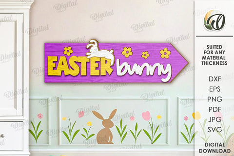 Easter Directional Signs Laser Cut Bundle. Easter Decor SVG SVG Evgenyia Guschina 