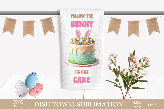 Easter Dish Towel PNG. Funny Bunny Sublimation PNG Sublimation Olga Terlyanskaya 