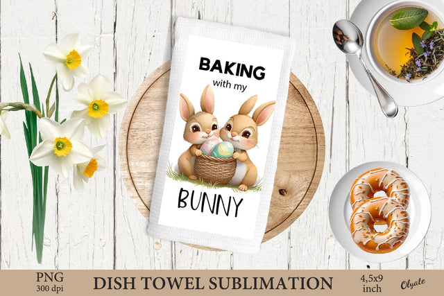 Easter Dish Towel Sublimation PNG. Bunny Quote PNG Sublimation Olga Terlyanskaya 