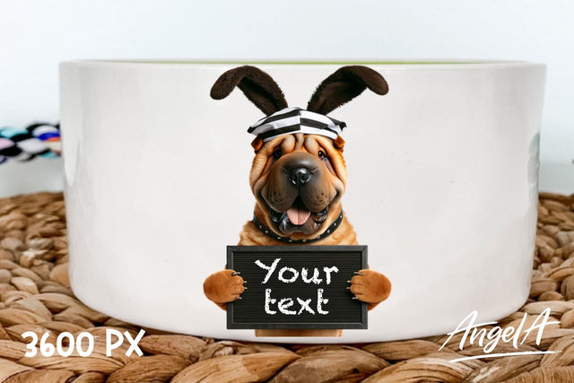 Easter dog / bad bunny / funny dog clipart / Shar pei PNG Sublimation Angelina Semenova 