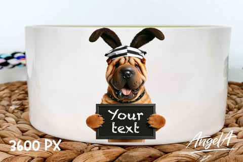 Easter dog / bad bunny / funny dog clipart / Shar pei PNG Sublimation Angelina Semenova 