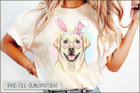 Easter Dog Coquette Bunny Bow PNG Sublimation Shetara Begum 