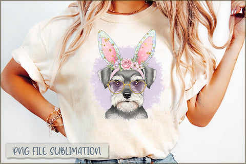 Easter Dog Coquette Retro Easter Bow PNG Sublimation Shetara Begum 
